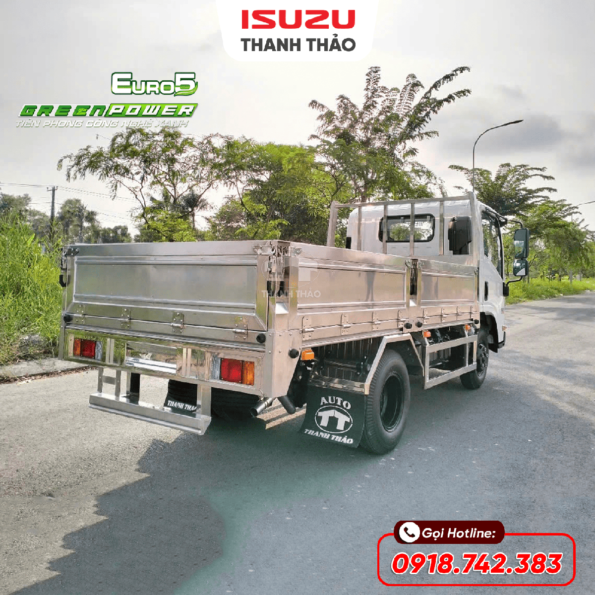 Xe tải Isuzu QKR230 Thùng lửng 304 - Tải 2.3 tấn - Thùng dài 3m6