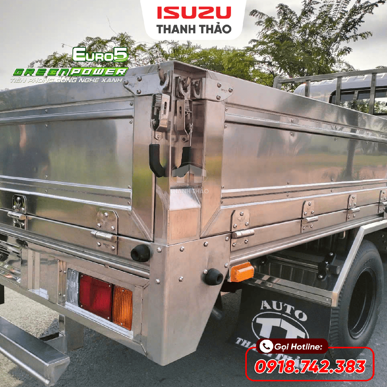 Xe tải Isuzu QKR230 Thùng lửng 304 - Tải 2.3 tấn - Thùng dài 3m6