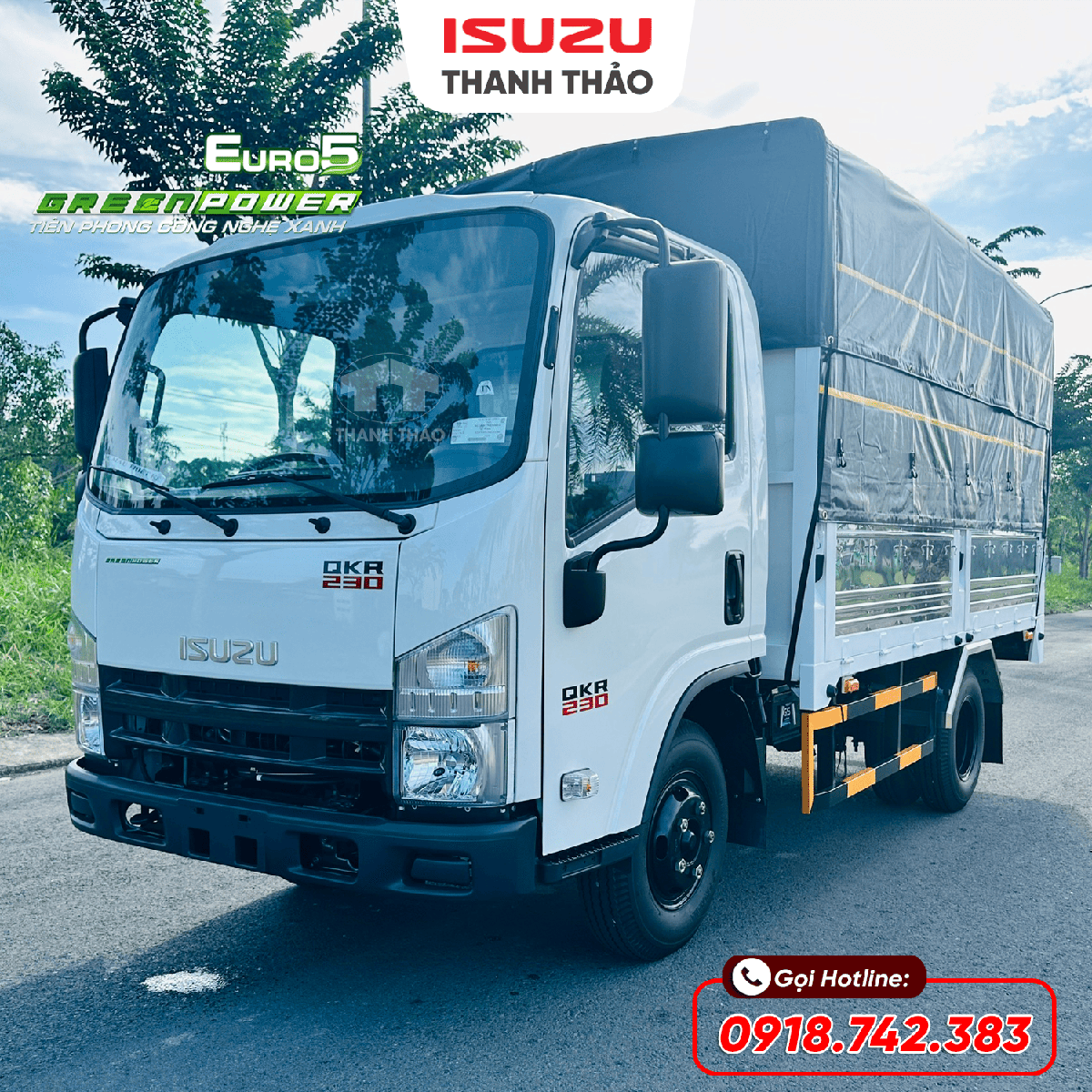 Xe tải Isuzu QKR230 Mui bạt TC - Tải 2.5 tấn - Thùng dài 3m6