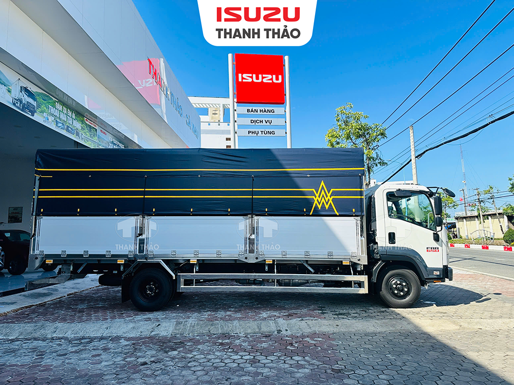 Xe tải Isuzu FRR650 Mui bạt bửng nhôm - Tải trọng 6.2 tấn - Thùng dài 6m6