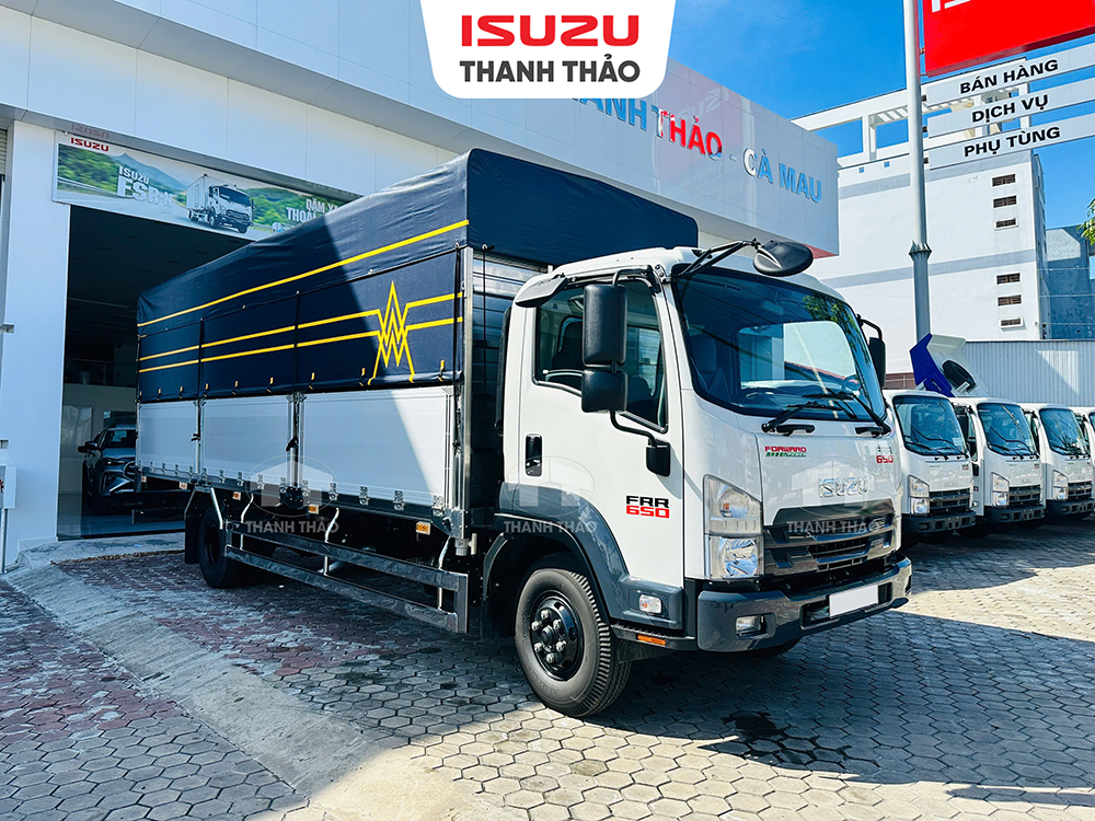 Xe tải Isuzu FRR650 Mui bạt bửng nhôm - Tải trọng 6.2 tấn - Thùng dài 6m6