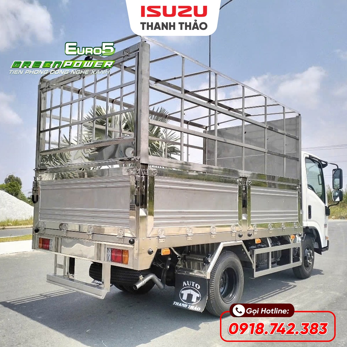 Xe tải Isuzu QKR230 Mui bạt inox 304 - Tải 2.5 tấn - Thùng dài 3m6