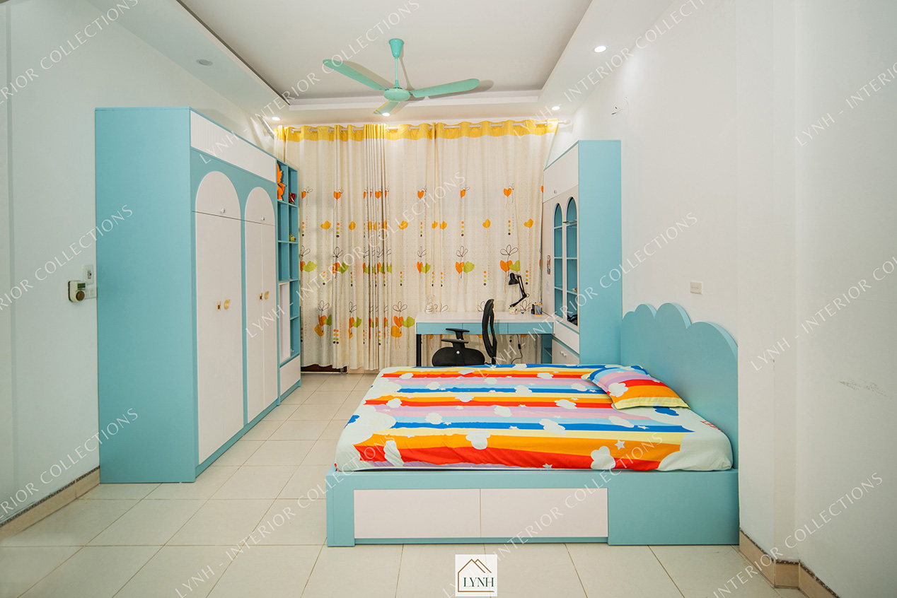 Phòng ngủ kèm góc học tập cho bé Phương Linh - Nguyễn Trãi