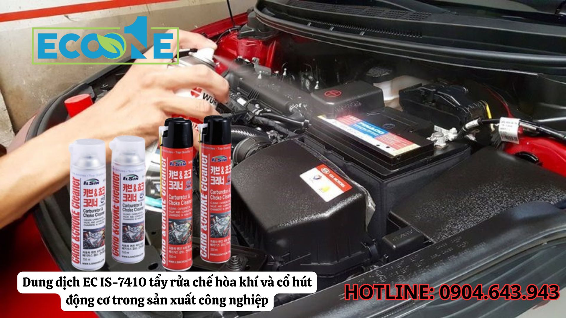 Dung dịch EC IS-7410 tẩy rửa chế hòa khí và cổ hút động cơ trong sản xuất công nghiệp