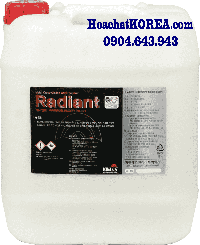 Hóa chất phủ bóng sàn cứng RADIANT  Hóa chất phủ bóng sàn cứng RADIANT