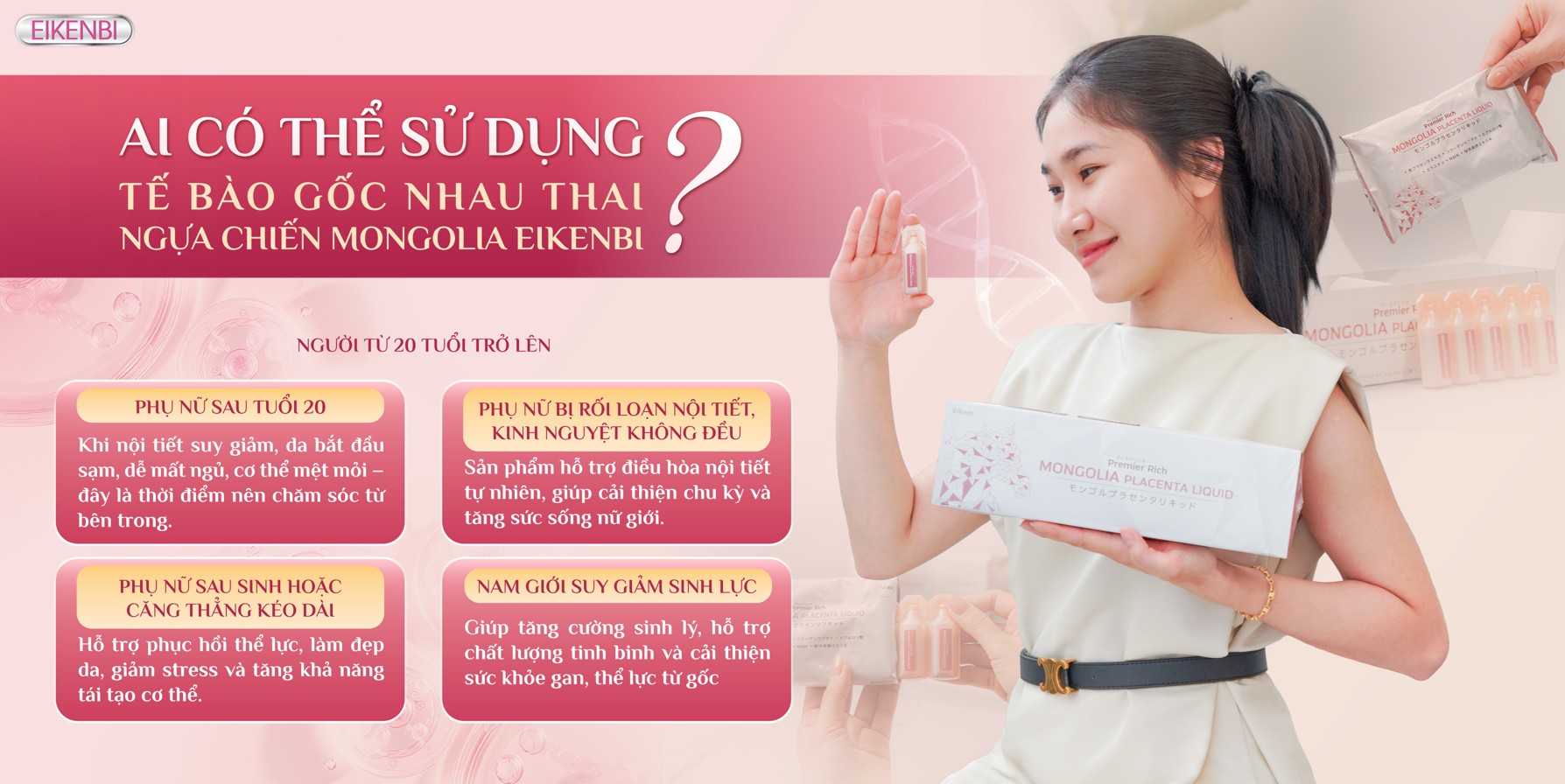 Đối tượng sử dụng nước uống nhau thai ngựa Mongolia Placenta Liquid