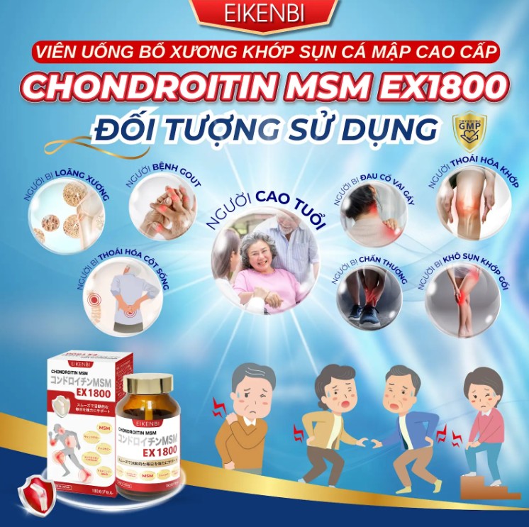 Đối tượng sử dụng viên uống bổ xương khớp sụn cá mập Chondroitin MSM EX1800
