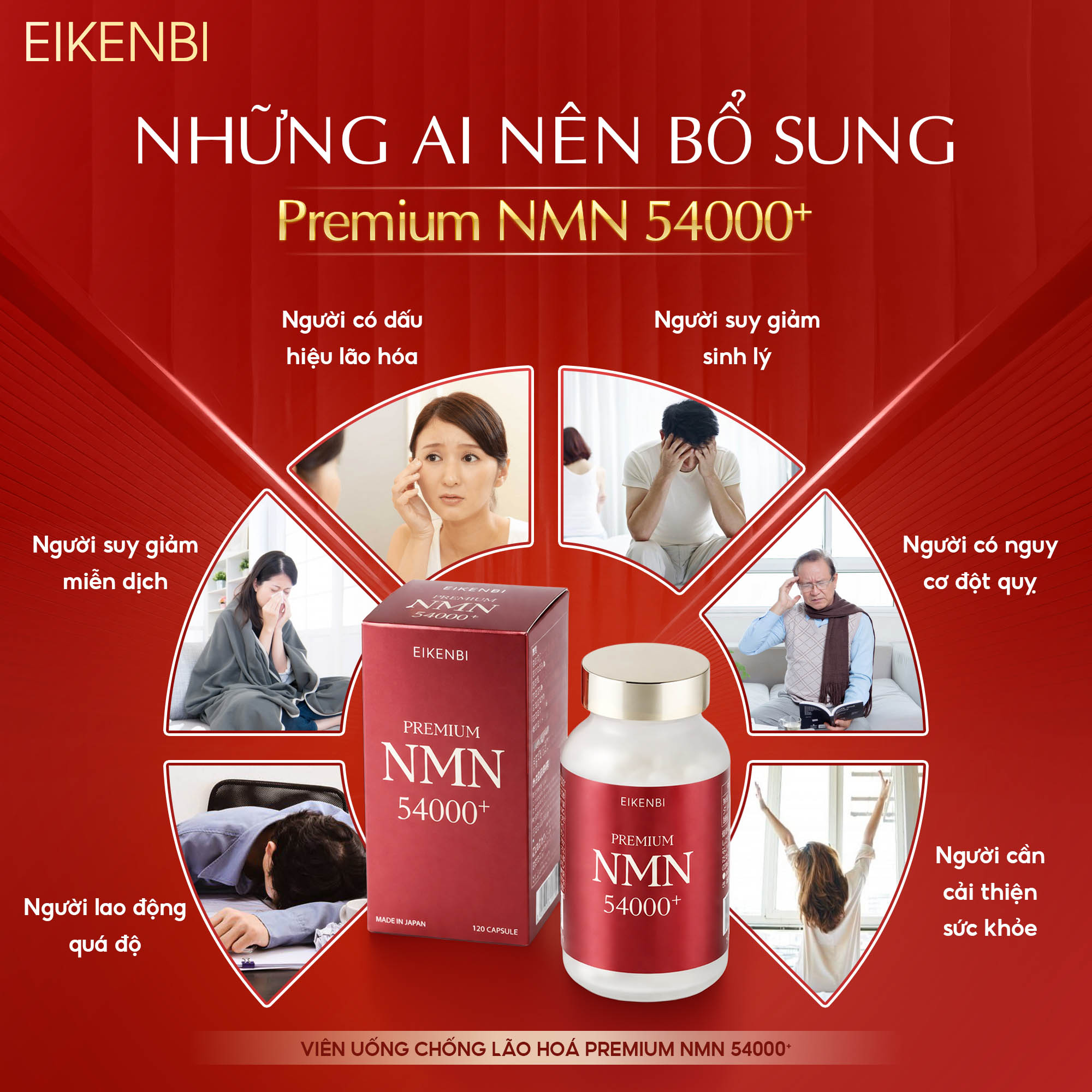 Đối tượng sử dụng viên uống chống lão hóa Premium NMN 54000+ Eikenbi