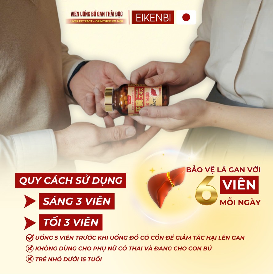 Hướng dẫn sử dụng viên uống thải độc gan Liver Extract + Ornithine Ex 1400