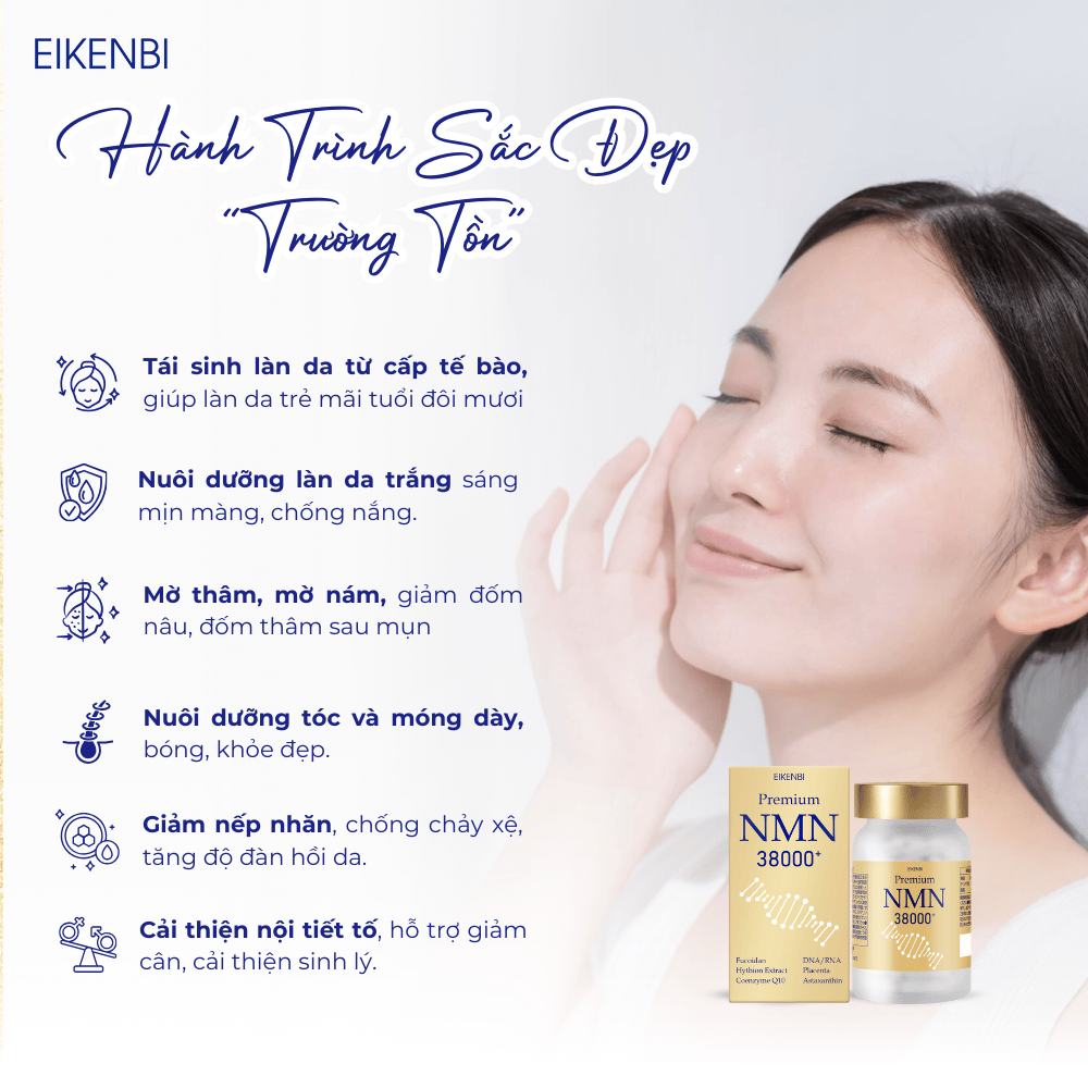 Viên Uống Chống Lão Hóa NMN 38000+ Eikenbi [90 Viên]