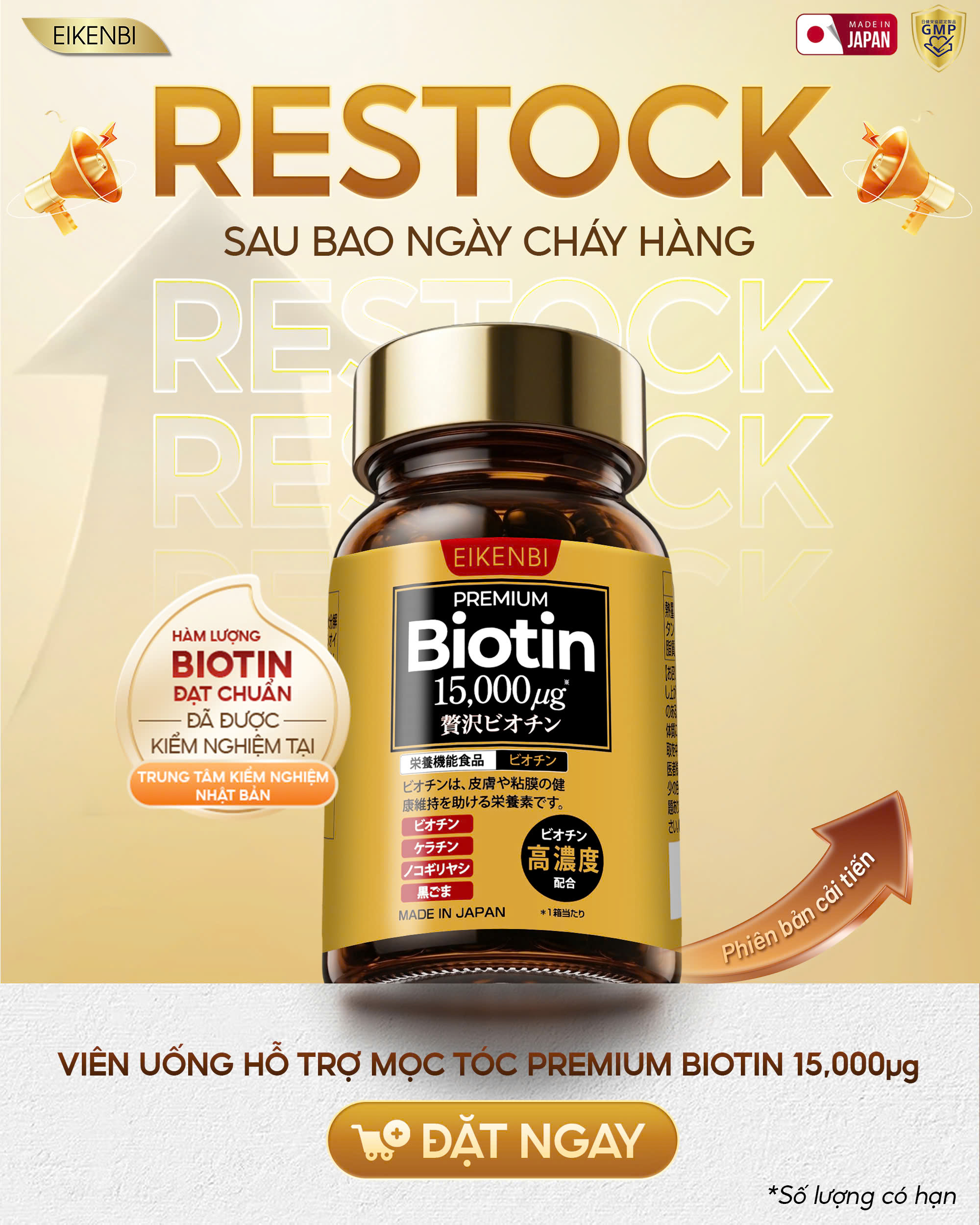 Thông báo restock sản phẩm viên uống mọc tóc 