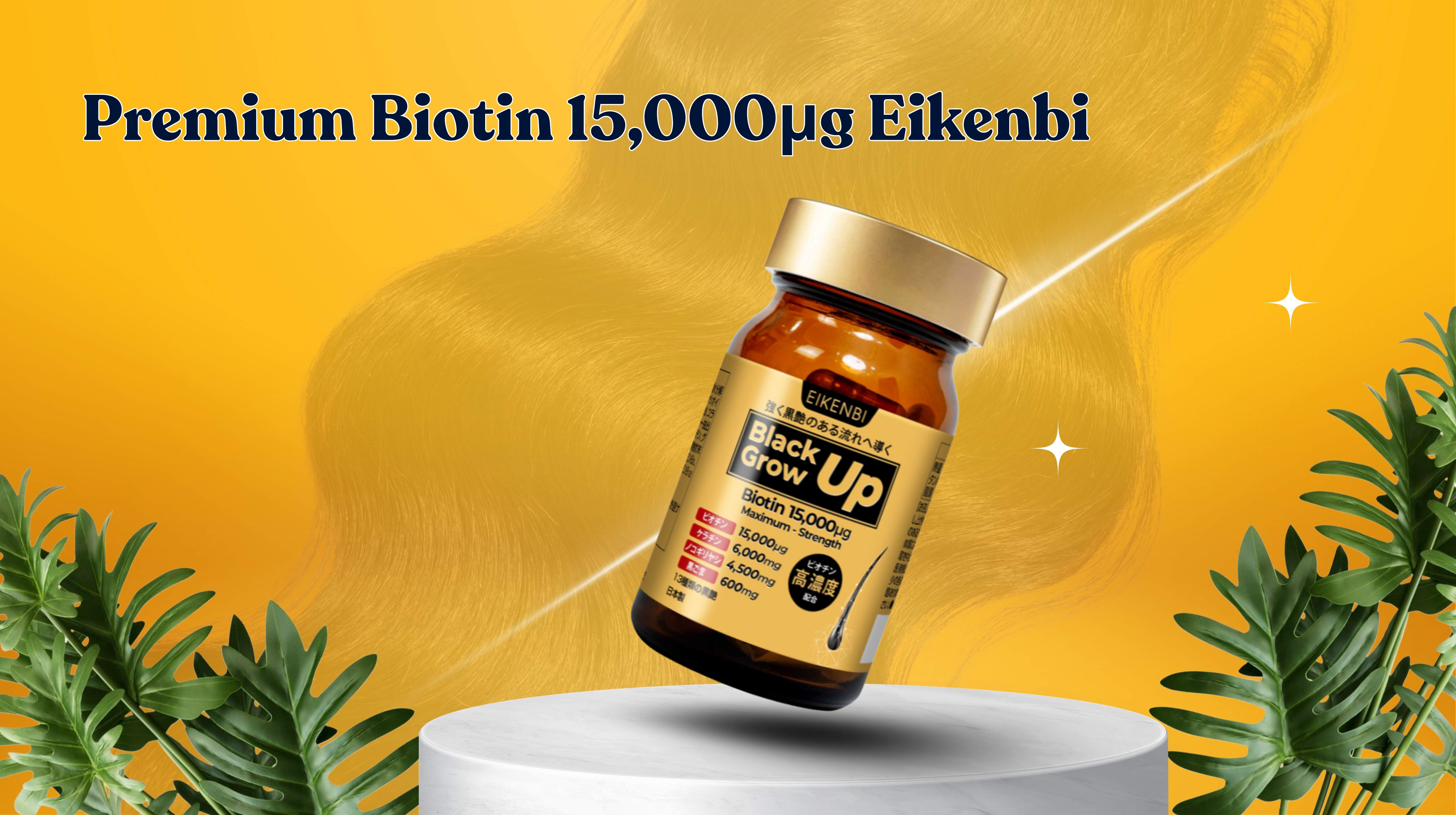 Viên uống mọc tóc Premium Biotin 15,000µg Eikenbi