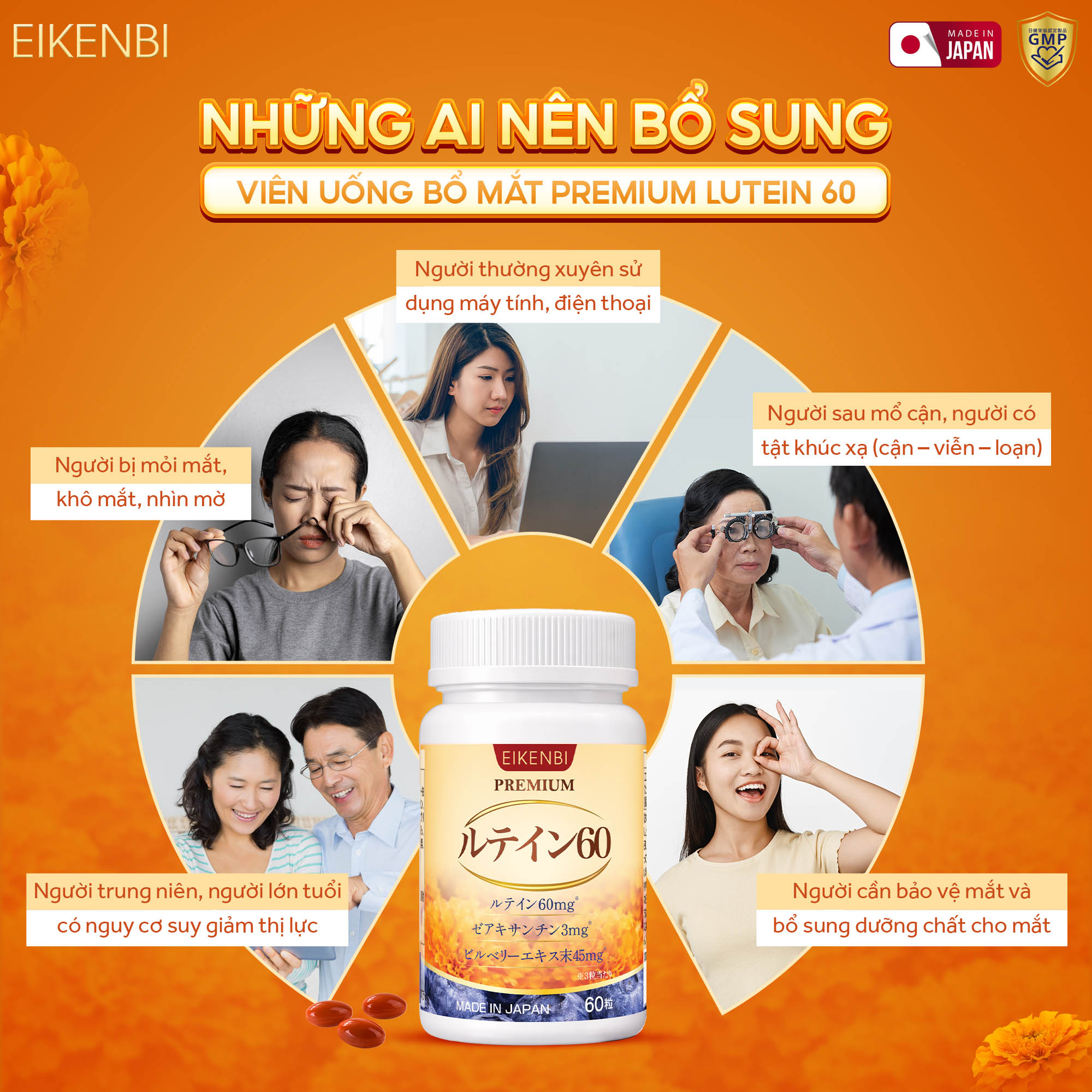 Đối Tượng Sử Dụng Viên Uống Bổ Mắt Premium Lutein 60 Eikenbi