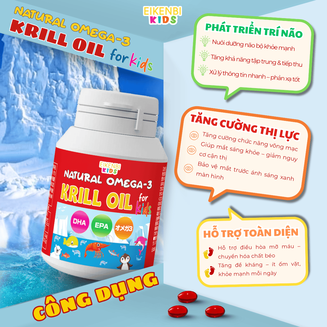Công Dụng Nổi Bật Của Sản Phẩm Super Omega 3 Krill Oil Kids – Eikenbi Kid