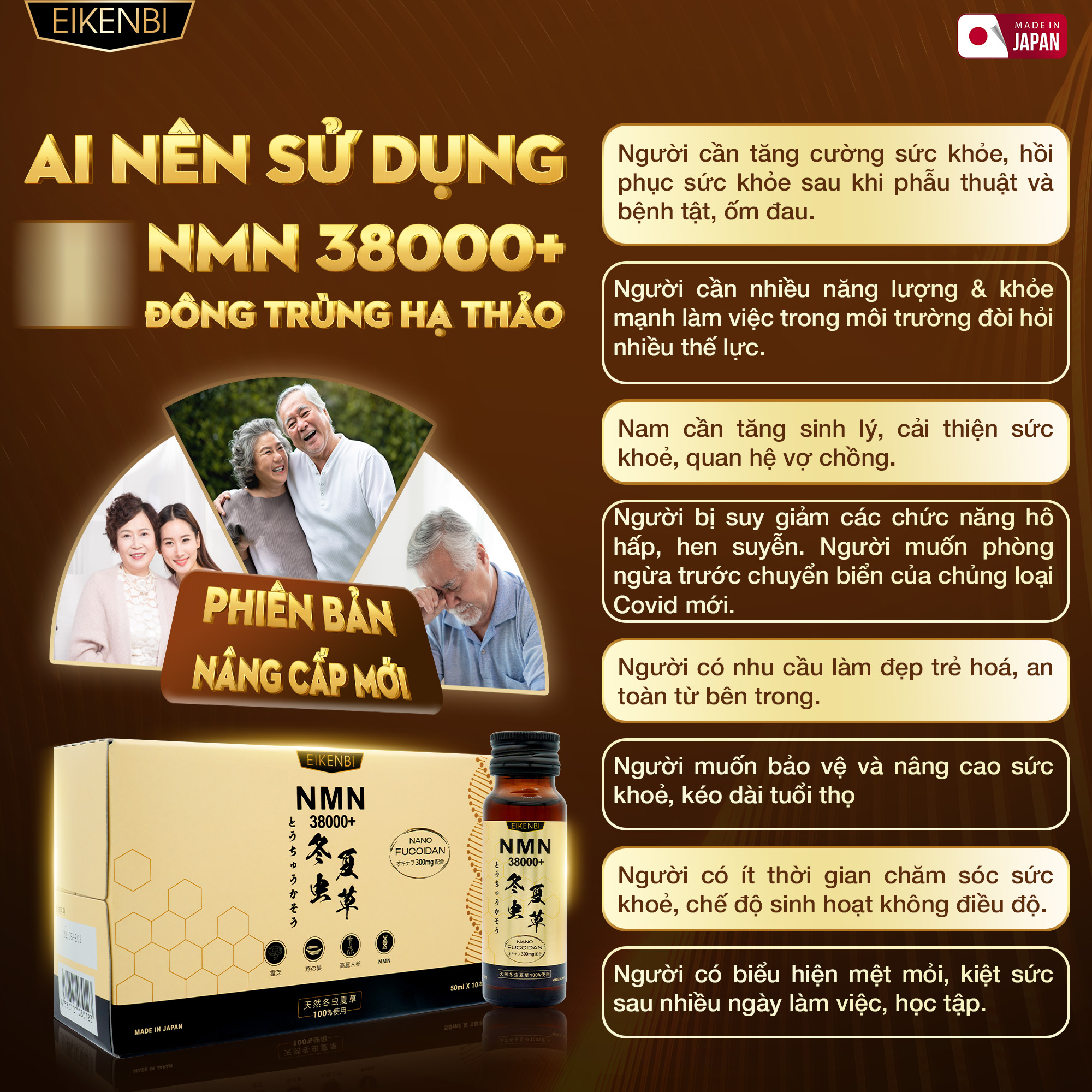 Đối Tượng Sử Dụng Nước Uống NMN Đông Trùng Hạ Thảo 38000+