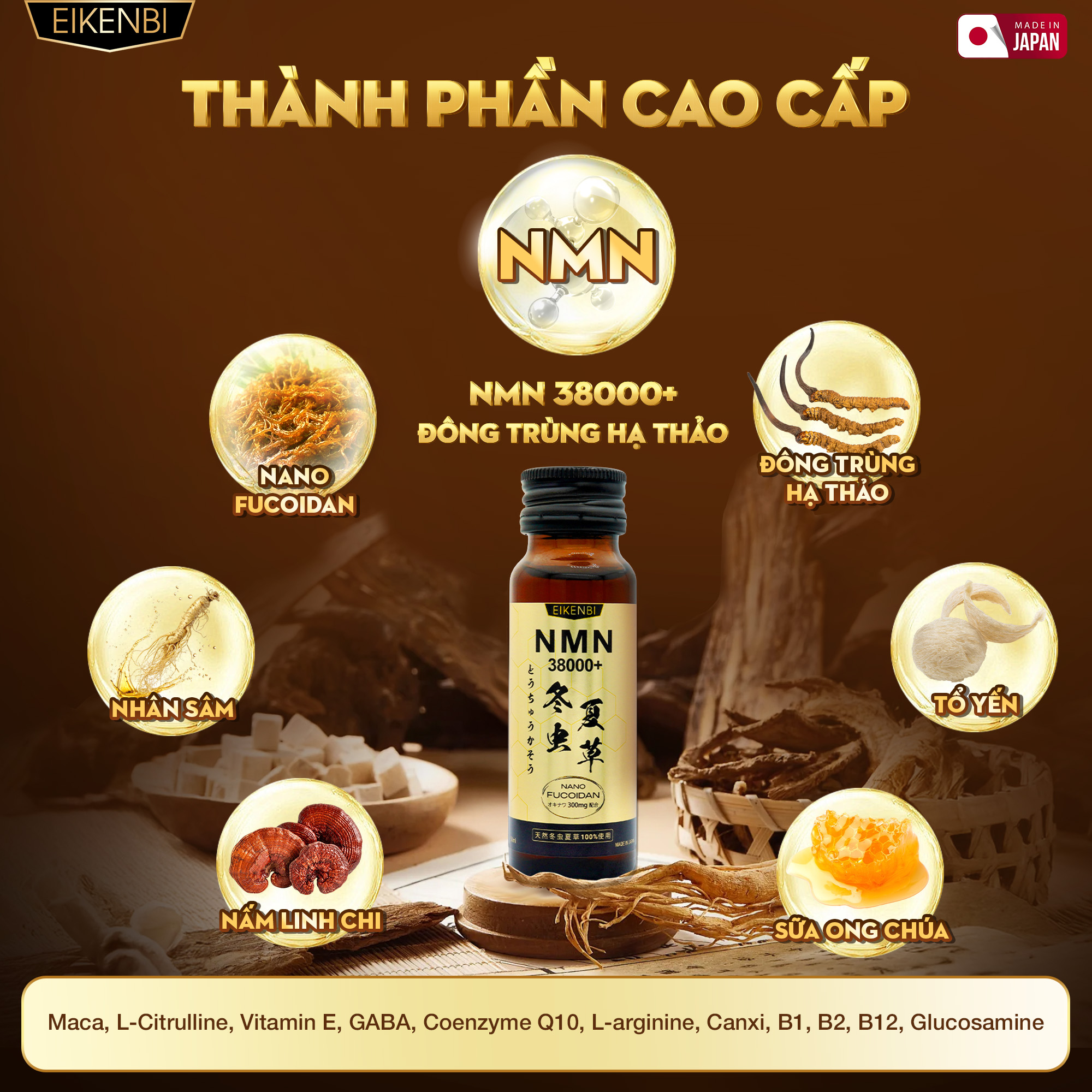 Thành Phần Nước Uống NMN Đông Trùng Hạ Thảo 38000+ 