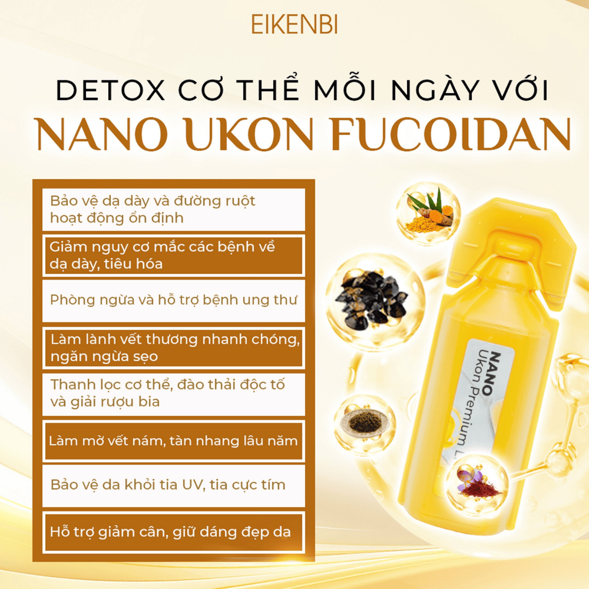 Hướng Dẫn Sử Dụng Nghệ Nano Tảo Nâu Fucoidan Eikenbi