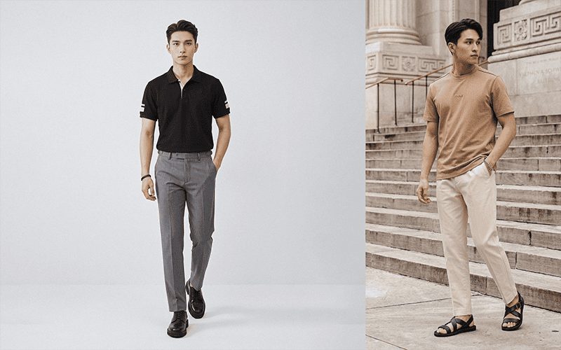 Áo thun cùng polo đều là item thường ngày cho các chàng trai phối outfit 