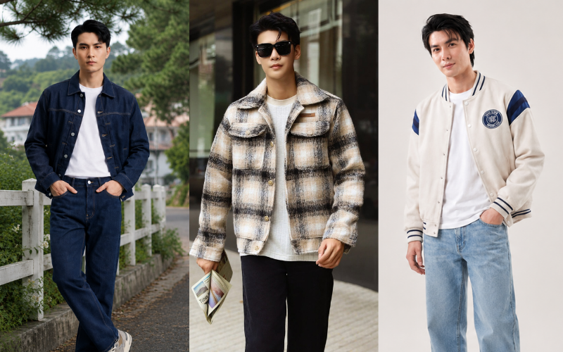 Từ Denim on Denim, áo khoác dạ đến varsity jacket, mỗi outfit đều mang đến phong cách riêng nhưng vẫn phù hợp với tiết trời se lạnh của Đà Lạt.