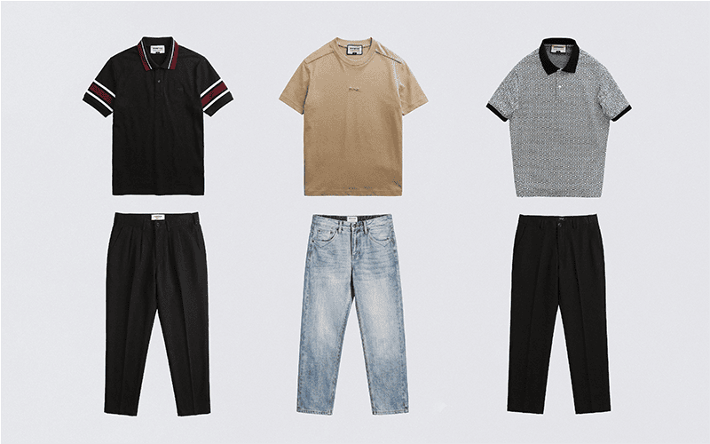 Bộ sưu tập trang phục nam FAPAS đa dạng kiểu dáng từ polo, sơ mi đến quần jeans