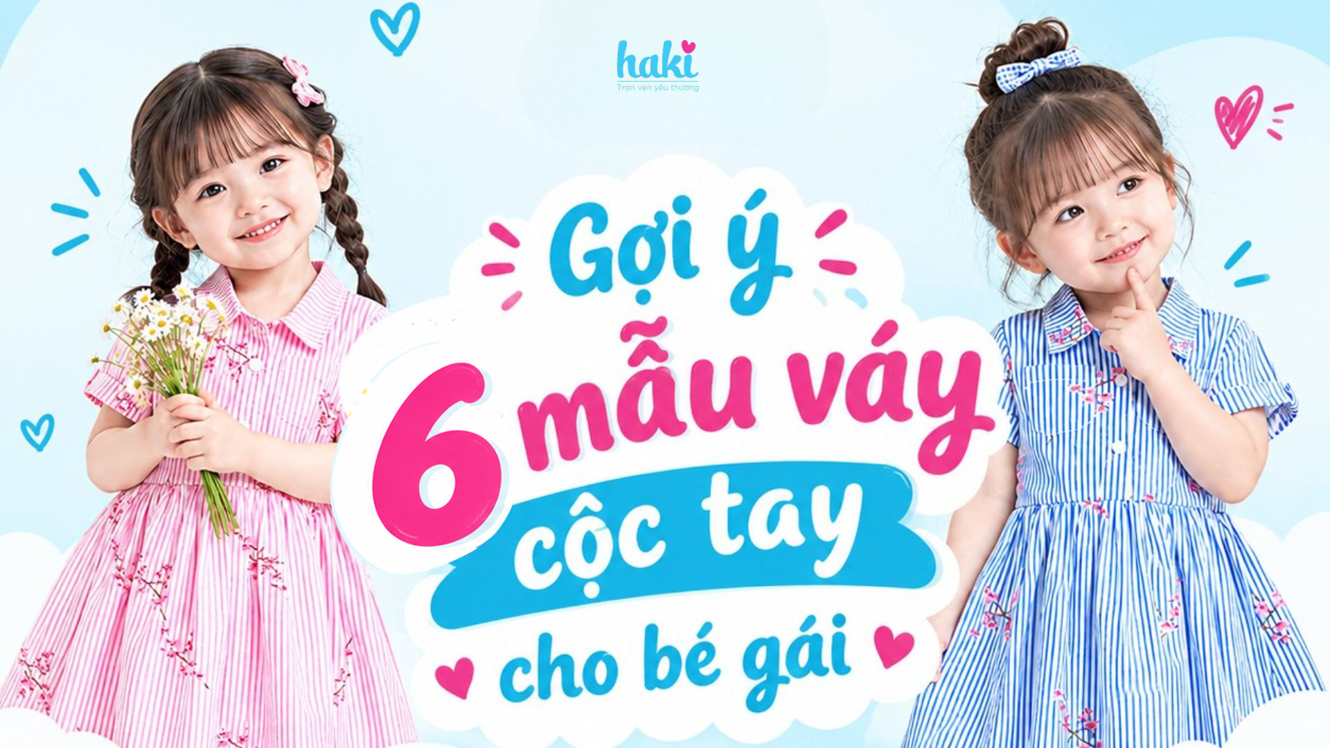 Gợi ý mẫu váy cộc tay xinh yêu cho bé khi đến trường
