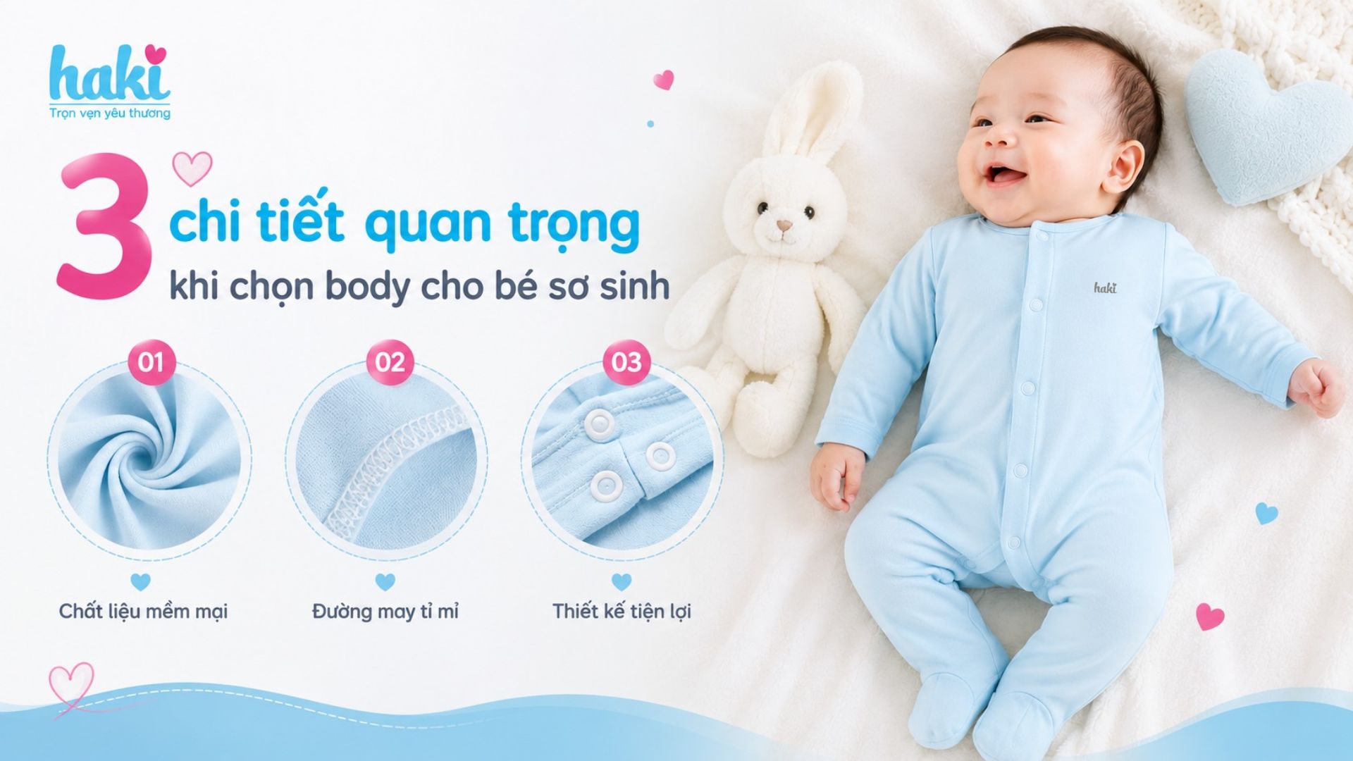 3 chi tiết mẹ nên kiểm tra khi chọn body cho bé sơ sinh