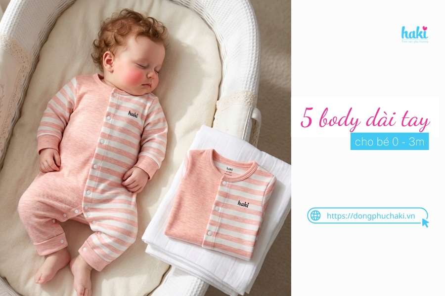 5 Mẫu body dài tay sợi tre cho bé 0 - 3m: Lựa chọn hoàn hảo cho làn da của bé