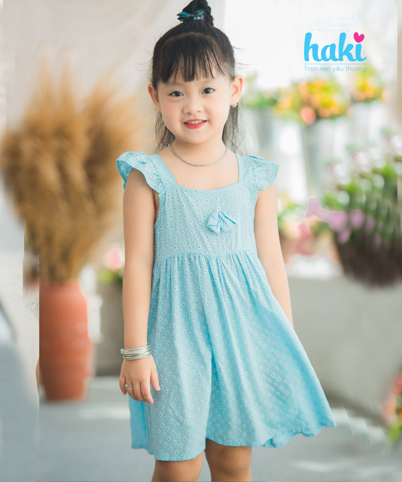 Đầm xòe hai dây họa tiết KK109-39 | Thời trang công sở K&K Fashion