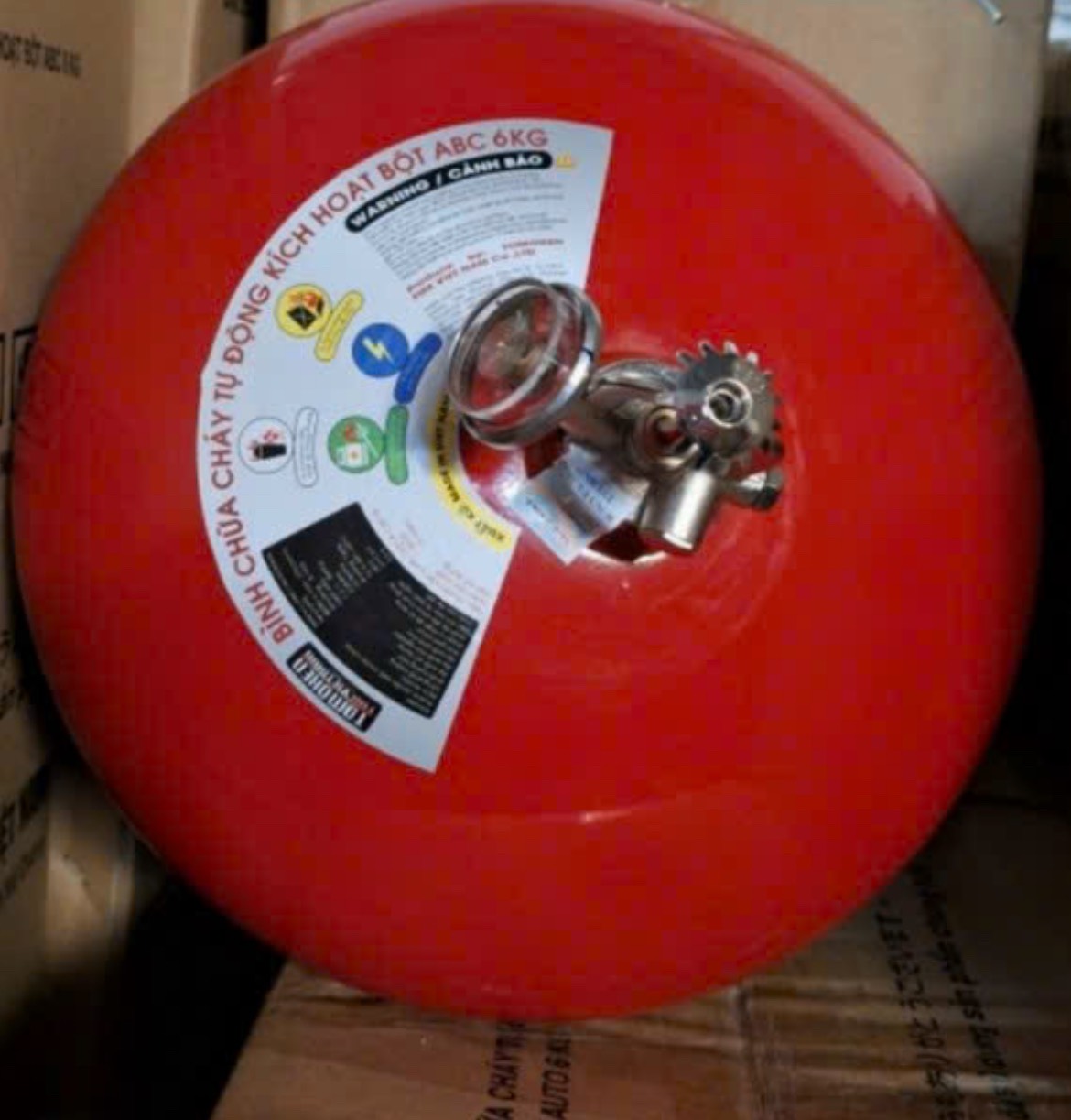 Bình cầu chữa cháy Tomoken tự động bột ABC 6kg - Giáp bát Hoàng Mai, Hà Nội