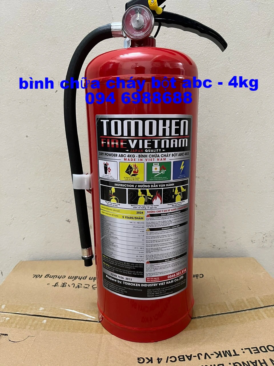 BÌNH CHỮA CHÁY TOMOKEN BỘT ABC - MFZL4 (4KG)