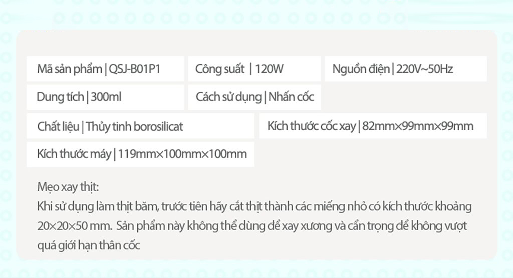 Thông số kỹ thuật của sản phẩm