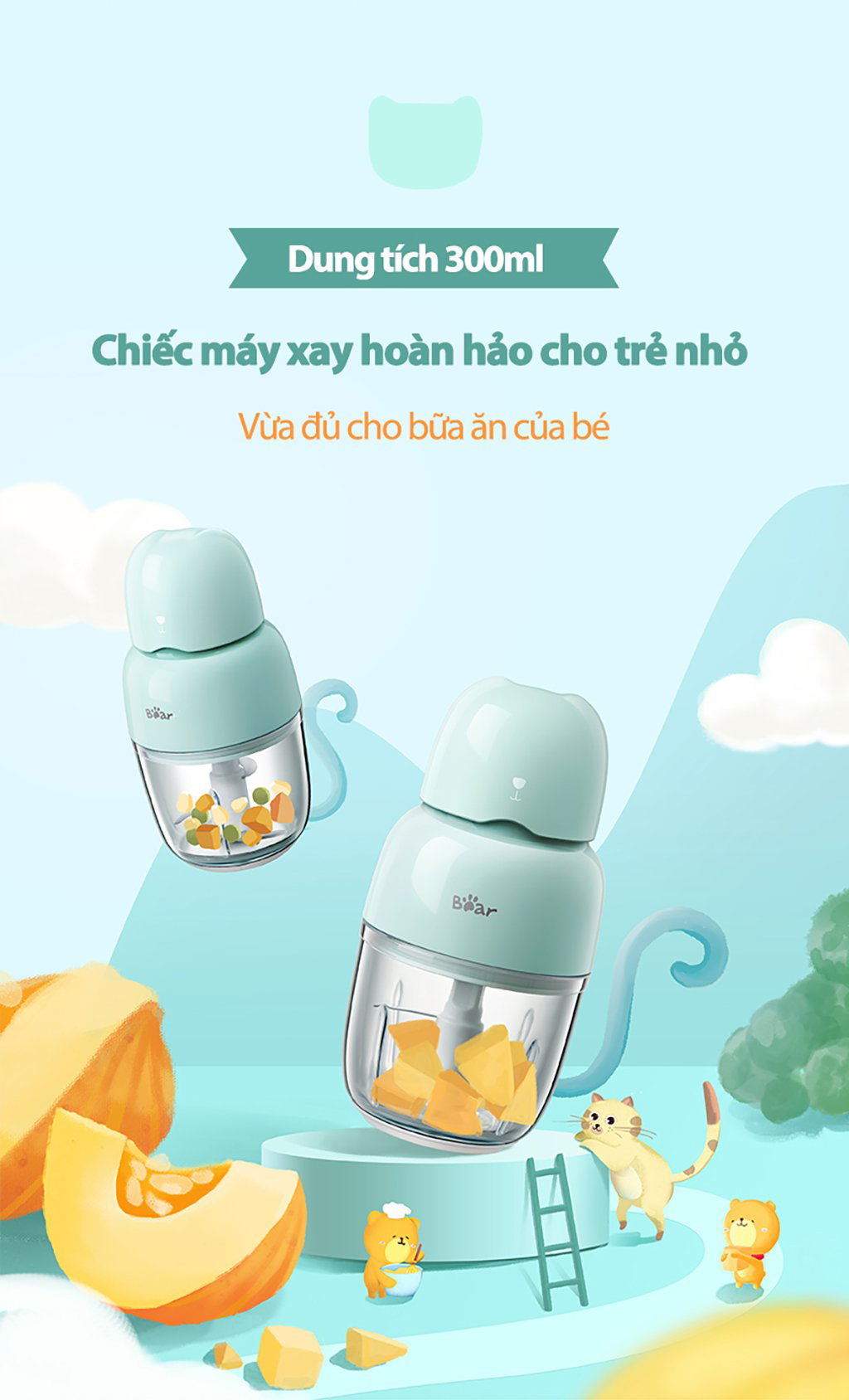 Máy xay ăn dặm 1 cối 0.3L Bear QSJ-B01P1