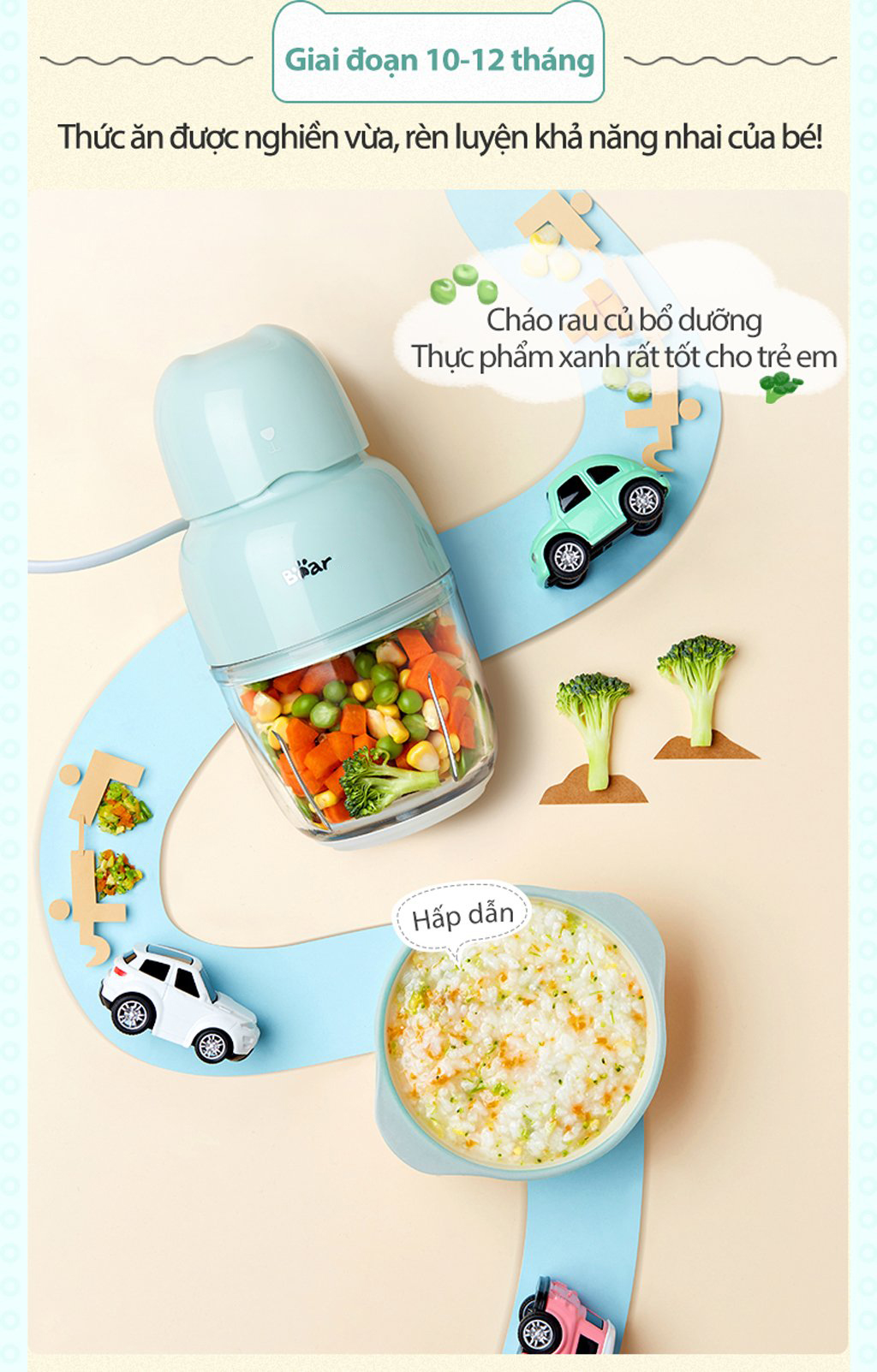 Sử dụng cho bé trong giai đoạn từ 10-12 tháng
