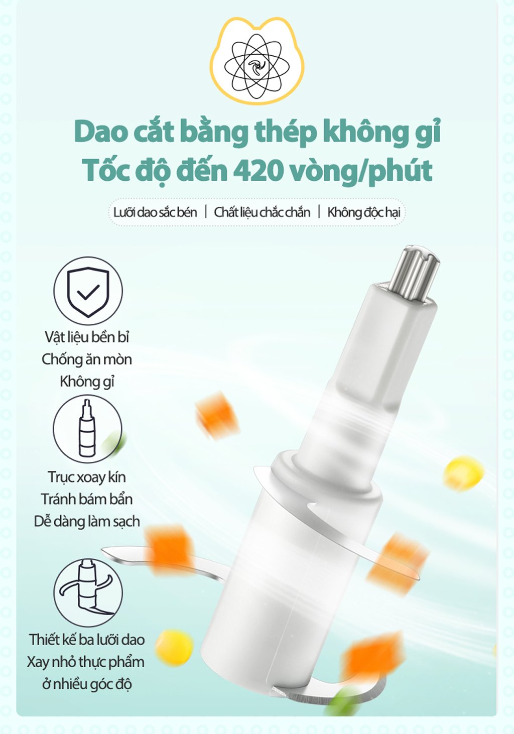 Lưỡi dao bằng théo không gỉ