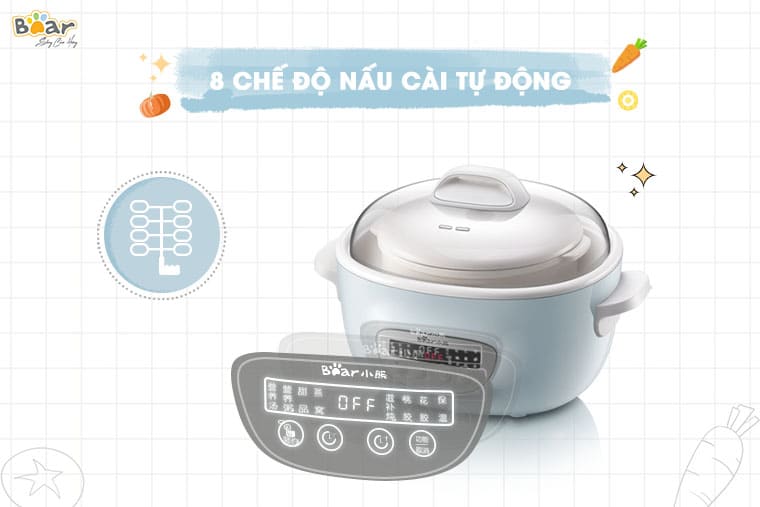 Noi Ham Da Nang 25L Bear Ddz C25E1 6 91Fdb7A4 1407 4E36 Ae04 Bc57Cfddf417 Nồi Nấu Cháo Chậm Bear 2,5L