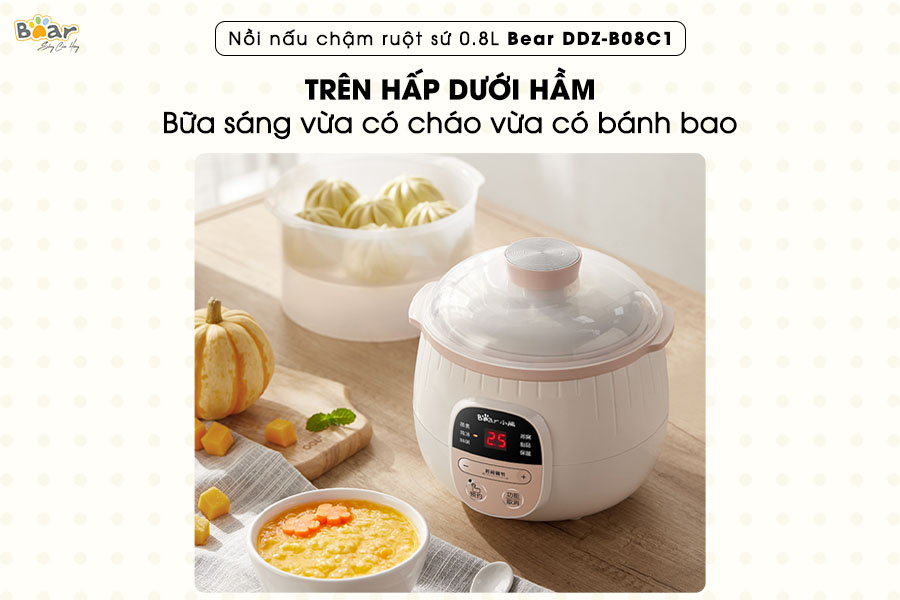 Nồi nấu cháo thông minh lõi gốm cao cấp