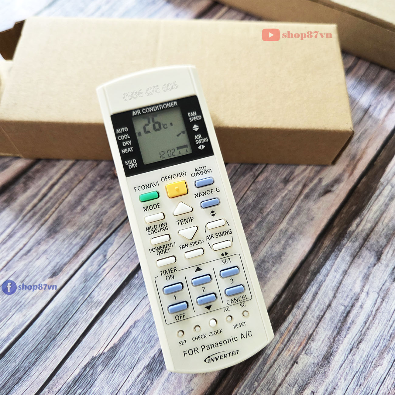 Điều khiển điều hòa Panasonic inverter econavi auto comfort