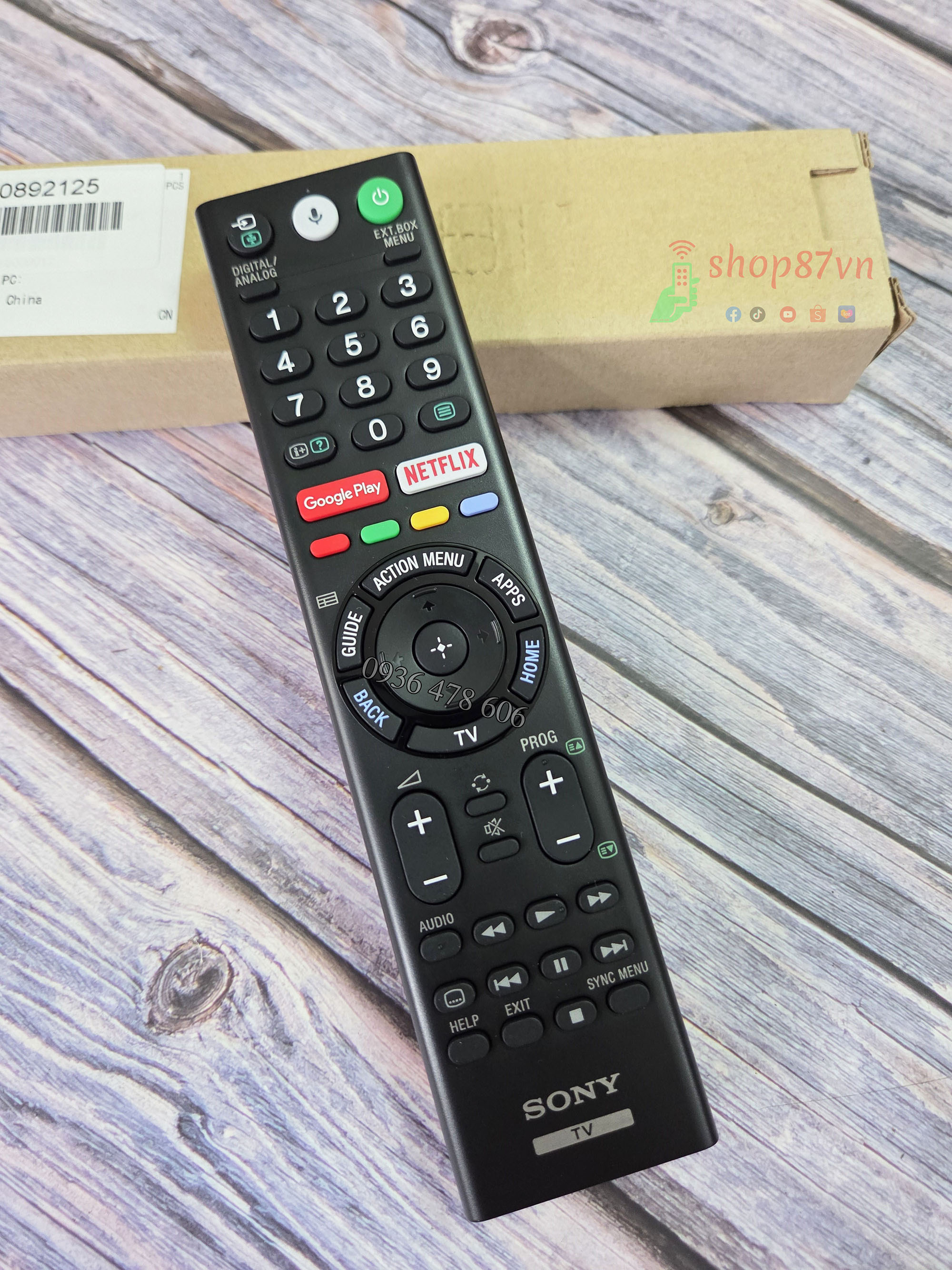 Điều khiển tivi Sony 4K giọng nói chính hãng RMF-TX310P