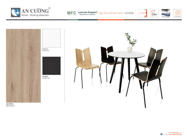 Phòng khách gỗ công nghiệp An Cường