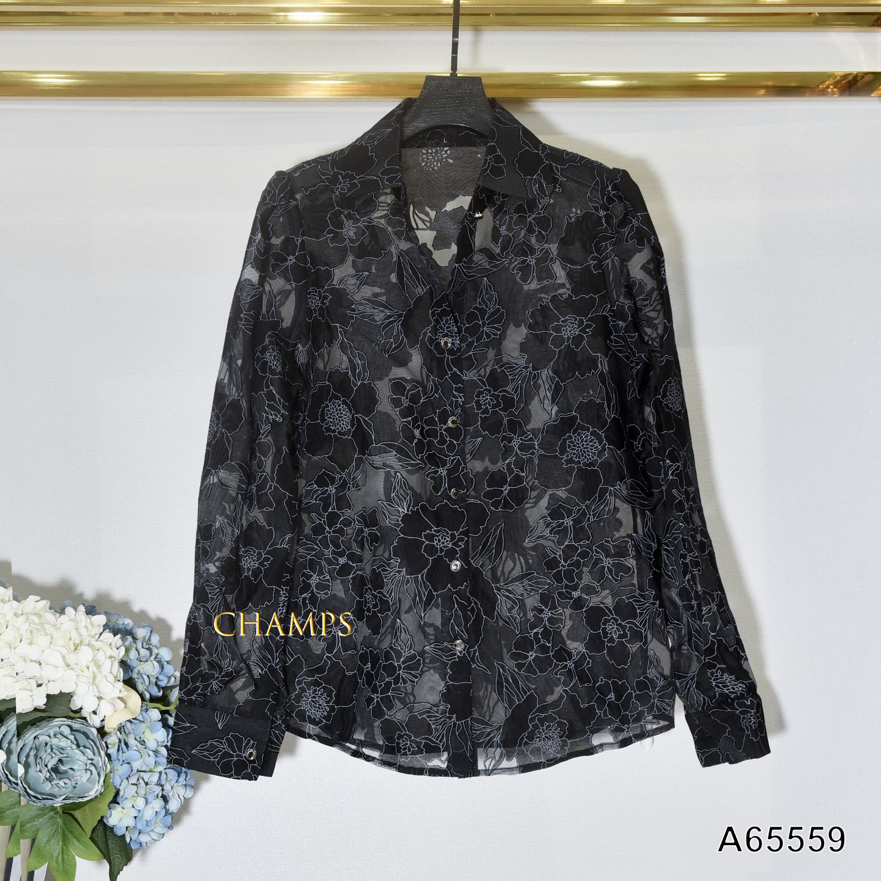 ÁO SƠ MI ĐEN REN 65559