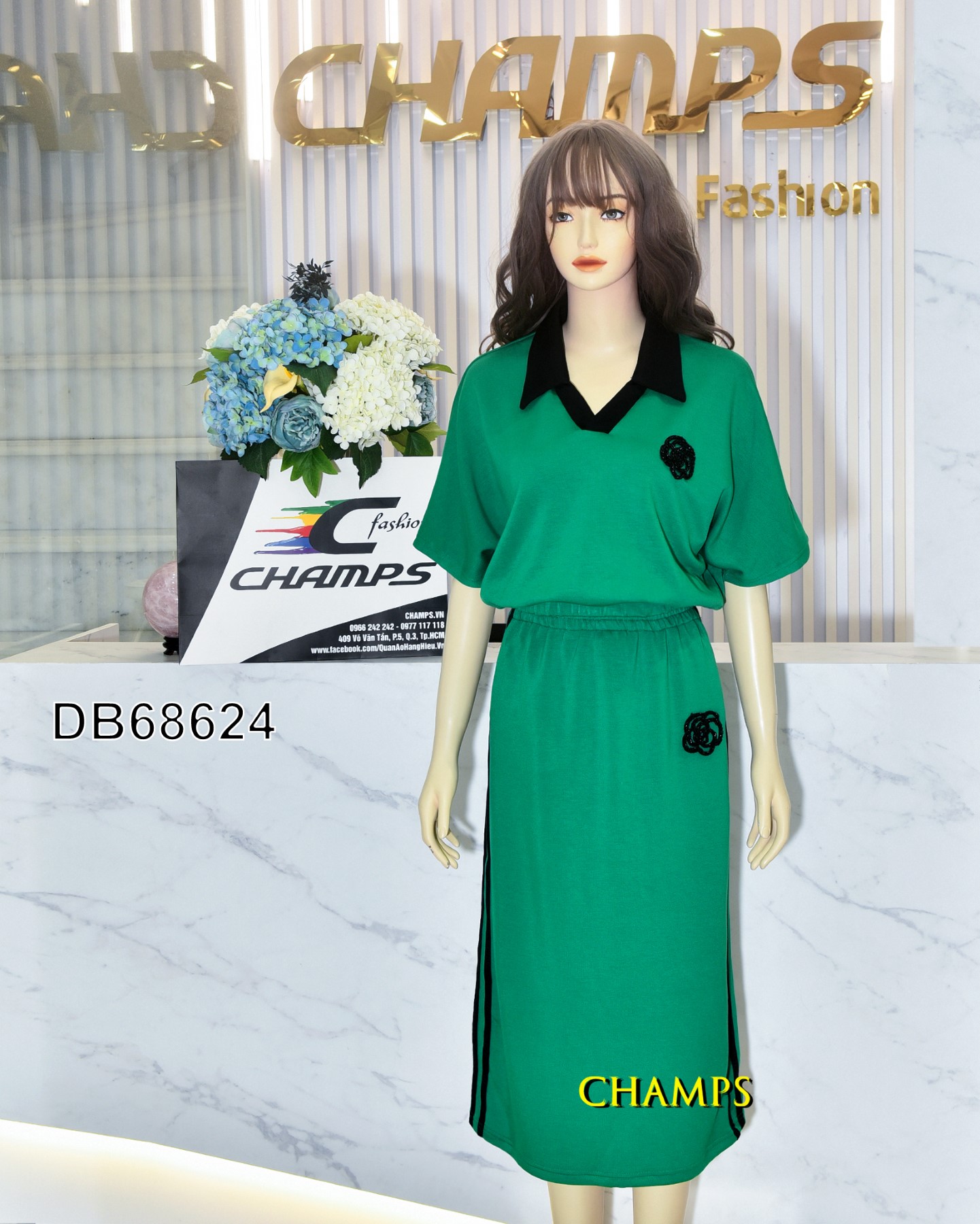 BỘ THUN XANH CHANEL +CV 68624