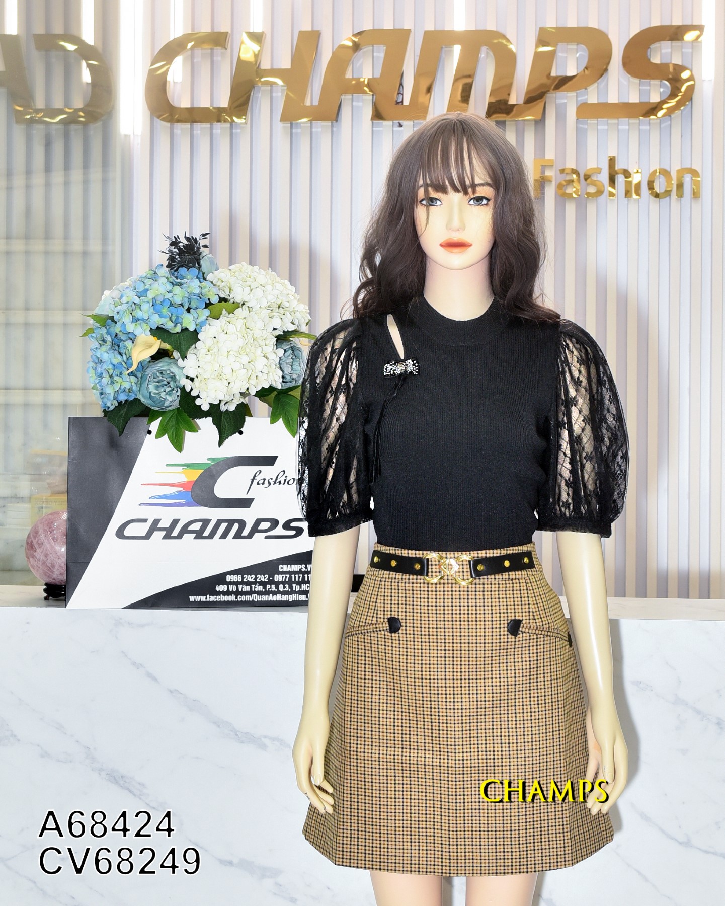 ÁO LEN ĐEN TAY LƯỚI 68424