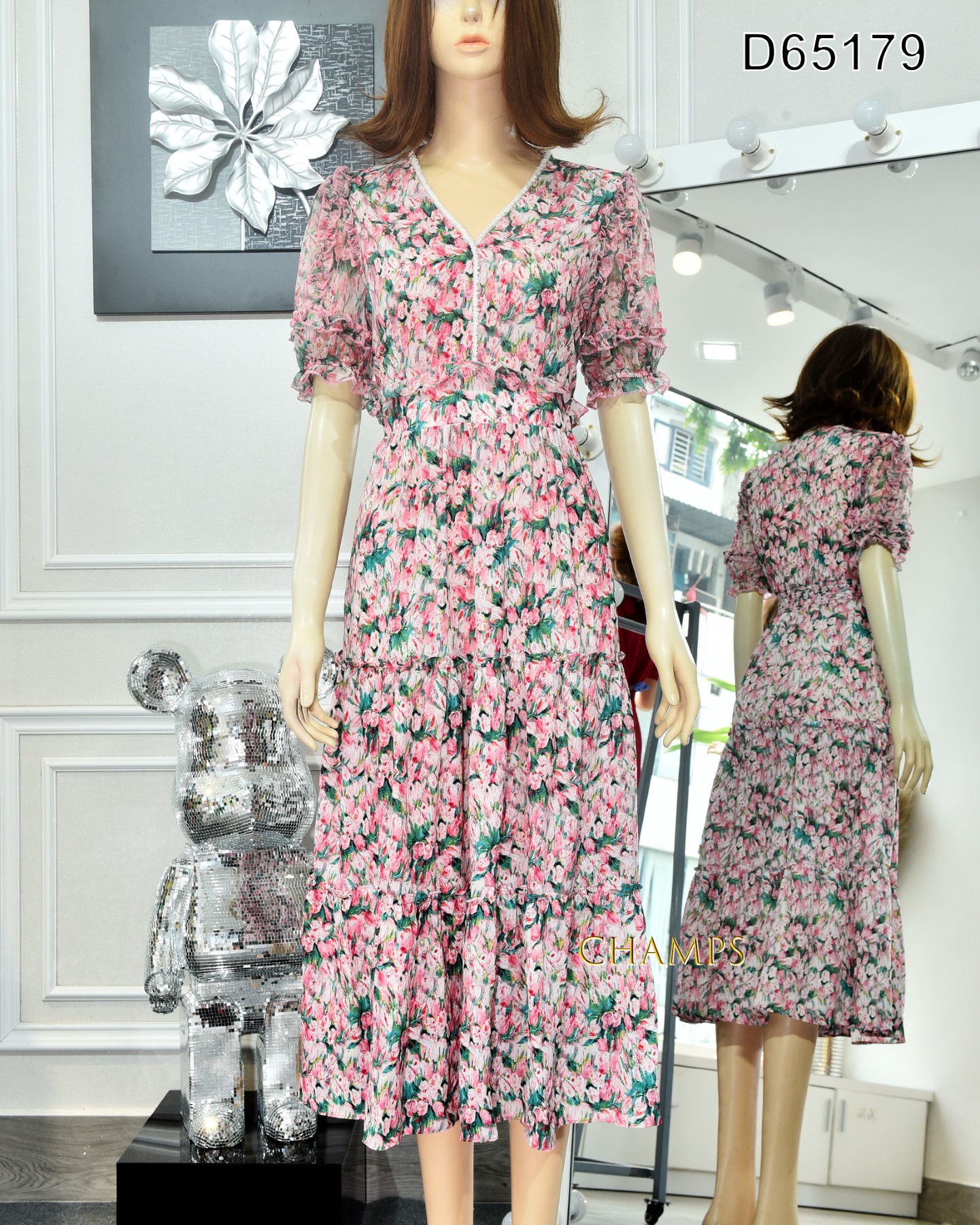 ĐẦM LỤA HOA HỒNG 65179