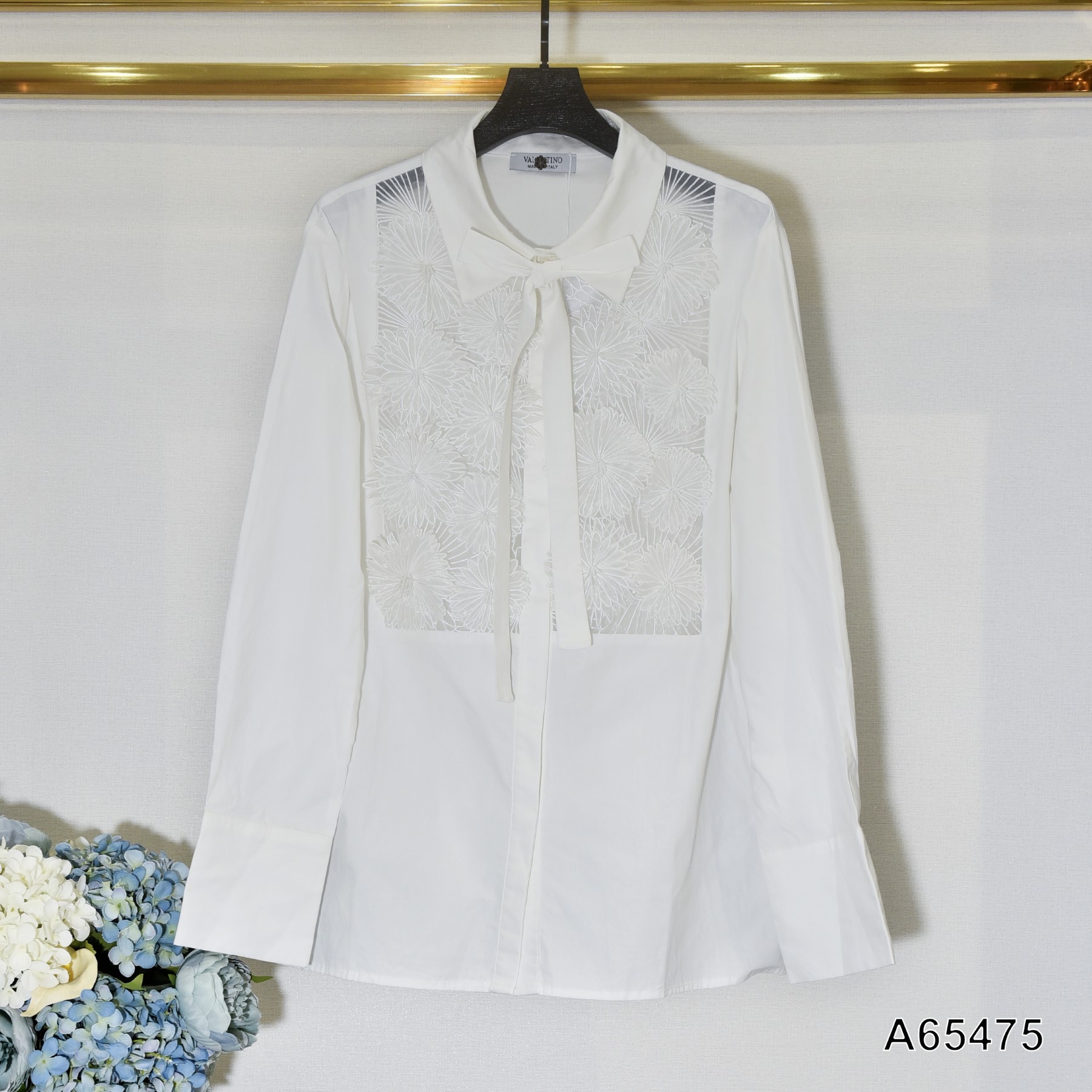 ÁO SƠ MI TRẮNG HOA NỔI VALEN +DAY 65475