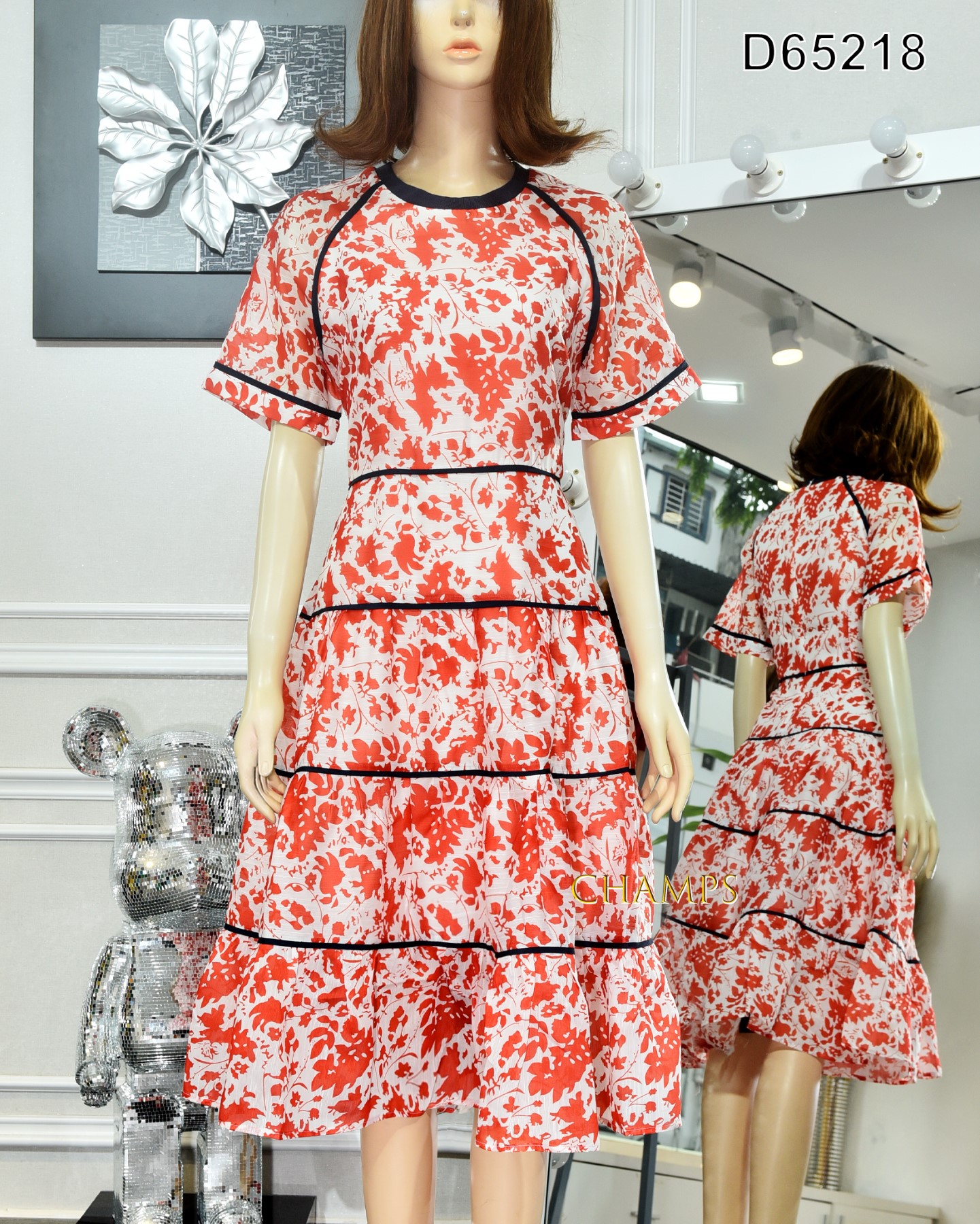 ĐẦM VÂN CAM DÀI TƠ 65218