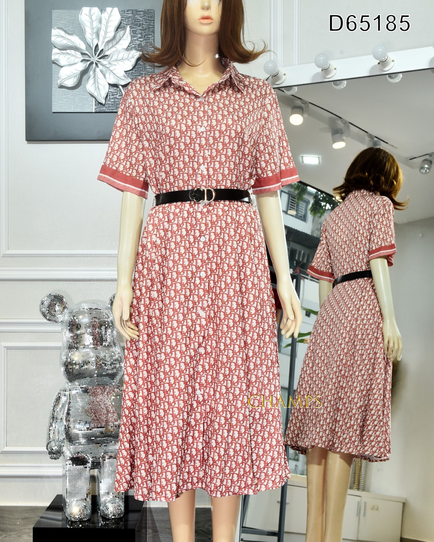 ĐẦM LỤA DIOR ĐỎ +DN 65185