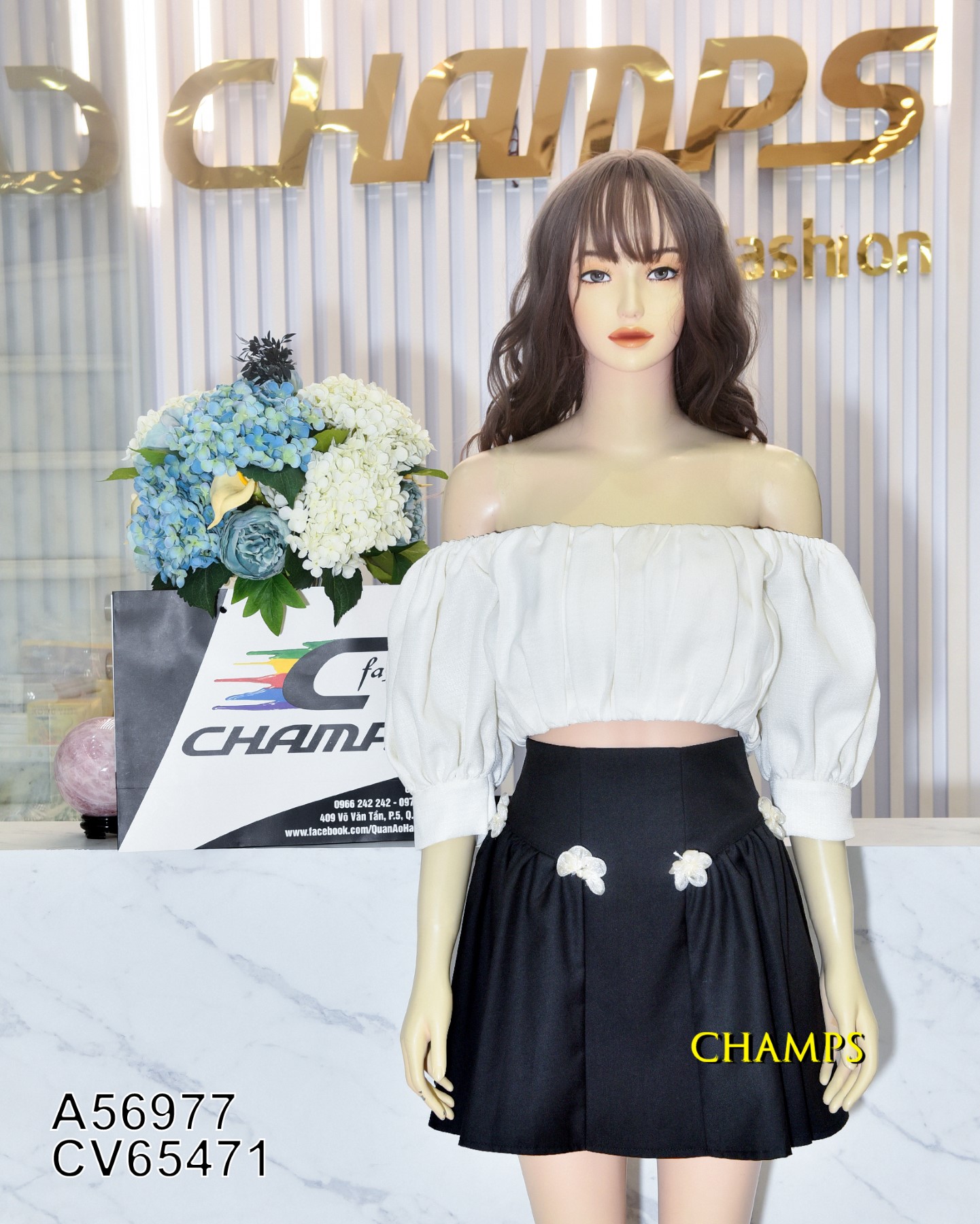 CHÂN VÁY ĐEN HOA 65471