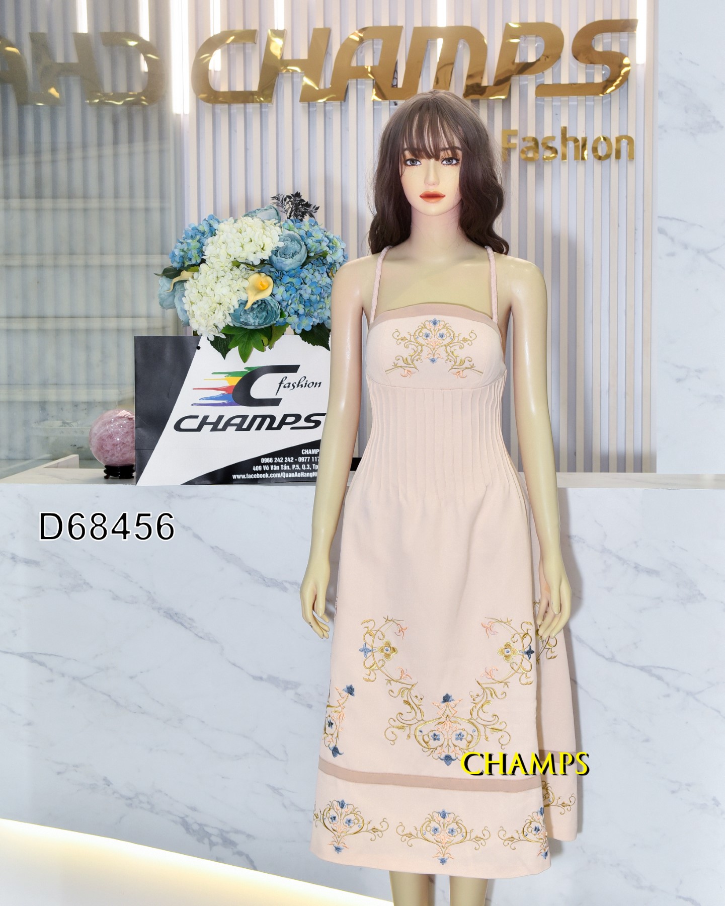 ĐẦM 2 DÂY KEM THÊU 68456
