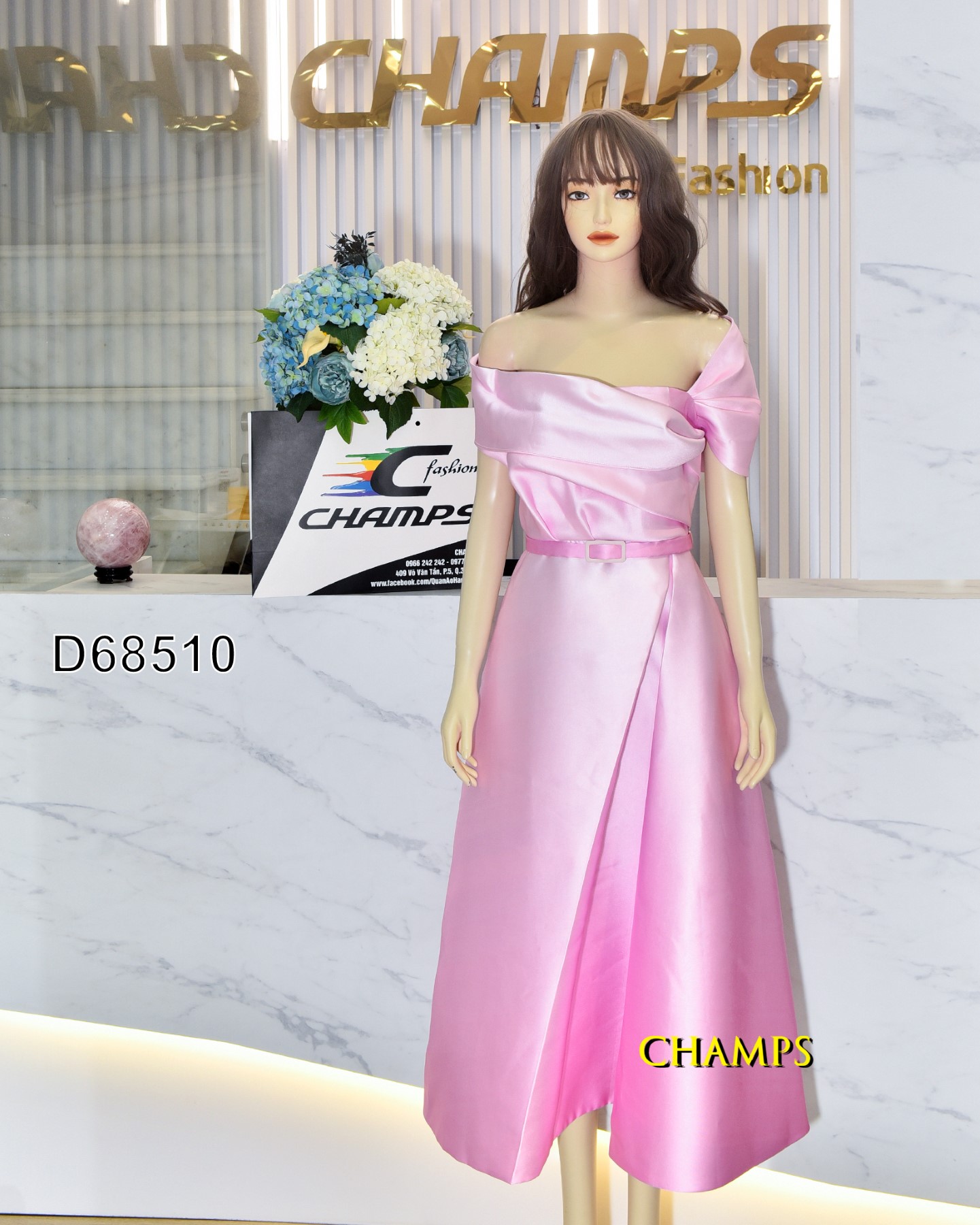 ĐẦM HỒNG VAI TRỄ +DN 68510