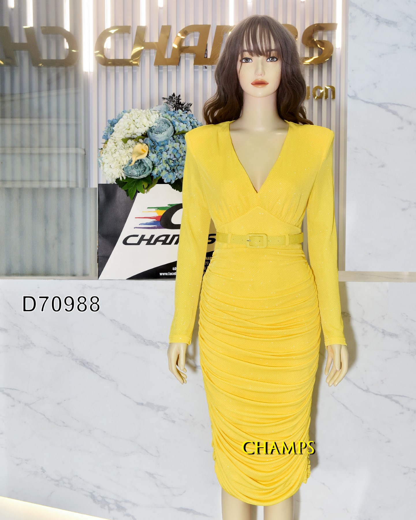 ĐẦM VÀNG THUN KIM SA 70988